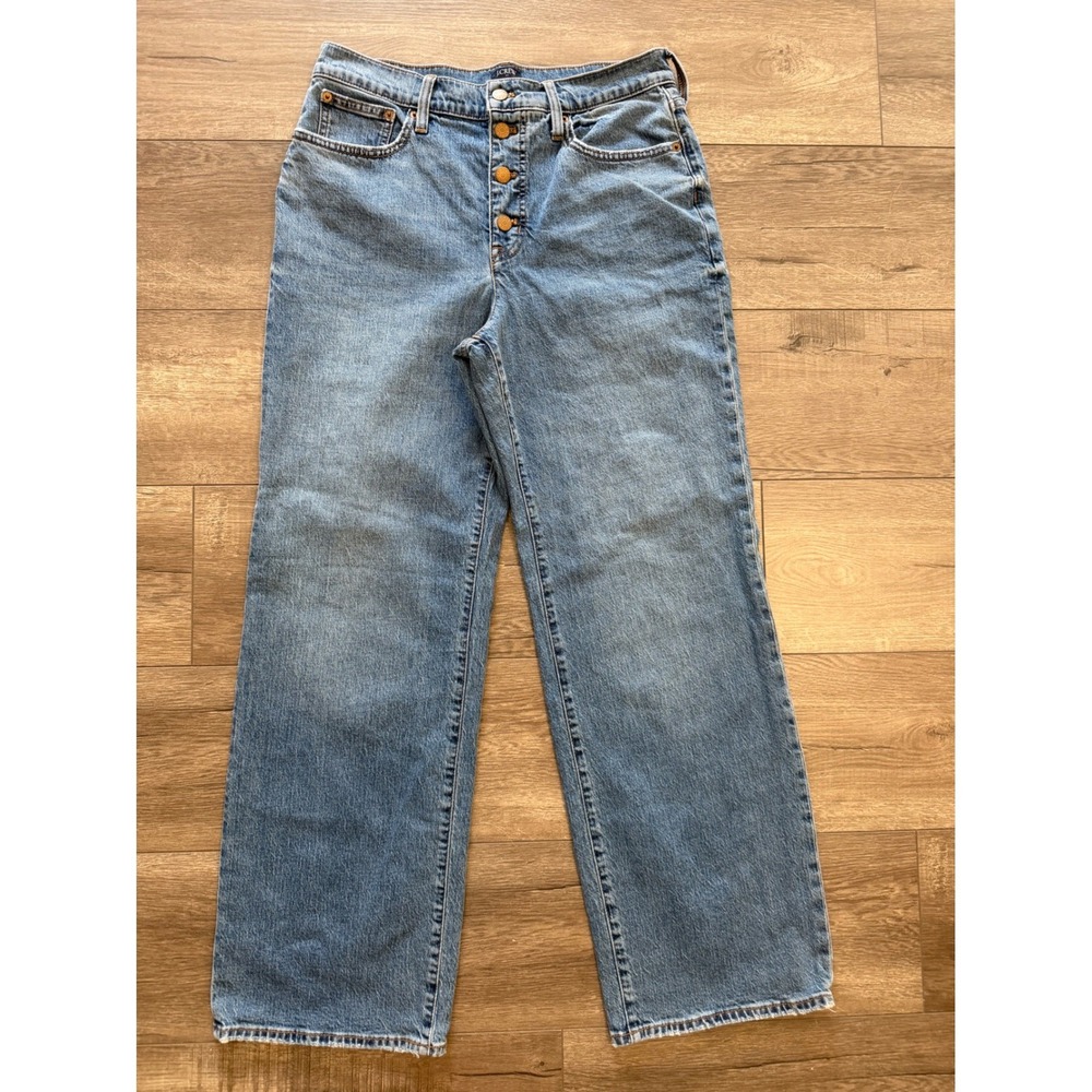 J.Crew Full Length‎ Wide-Leg Button Fly Jeans Blue Size 30
